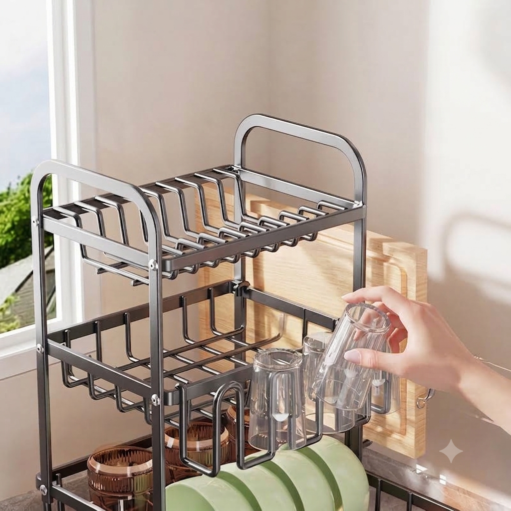 Quality Dish Drainer Rack (Over the Sink / Countertop) - Image 3