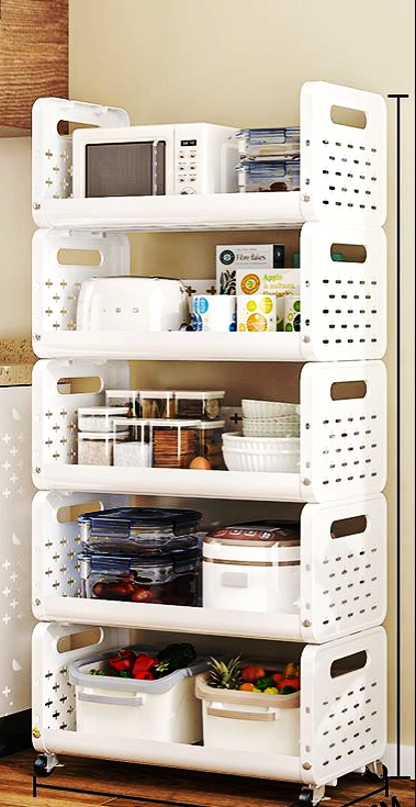 New Multi-Functional Kitchen Storage Rack (White) - Image 2